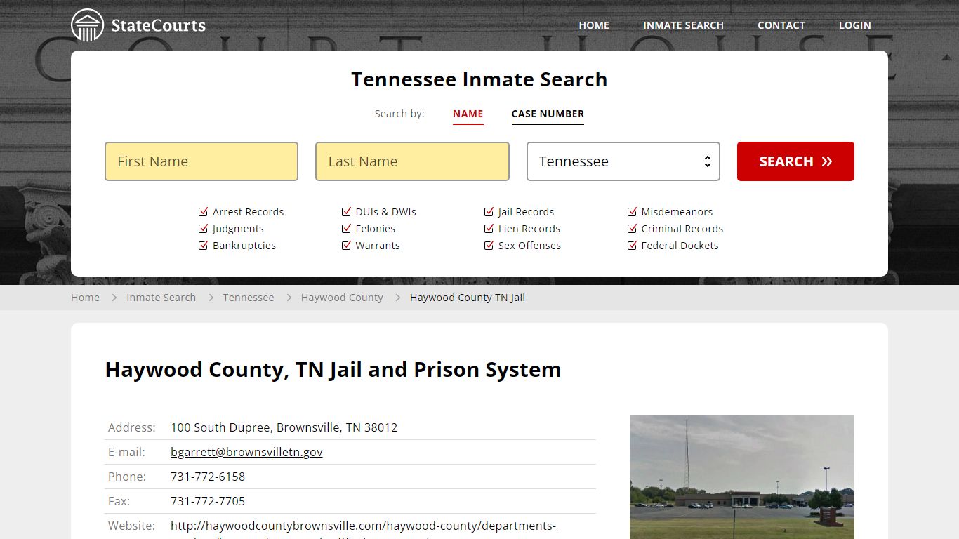 Haywood County, TN Jail and Prison System - State Courts