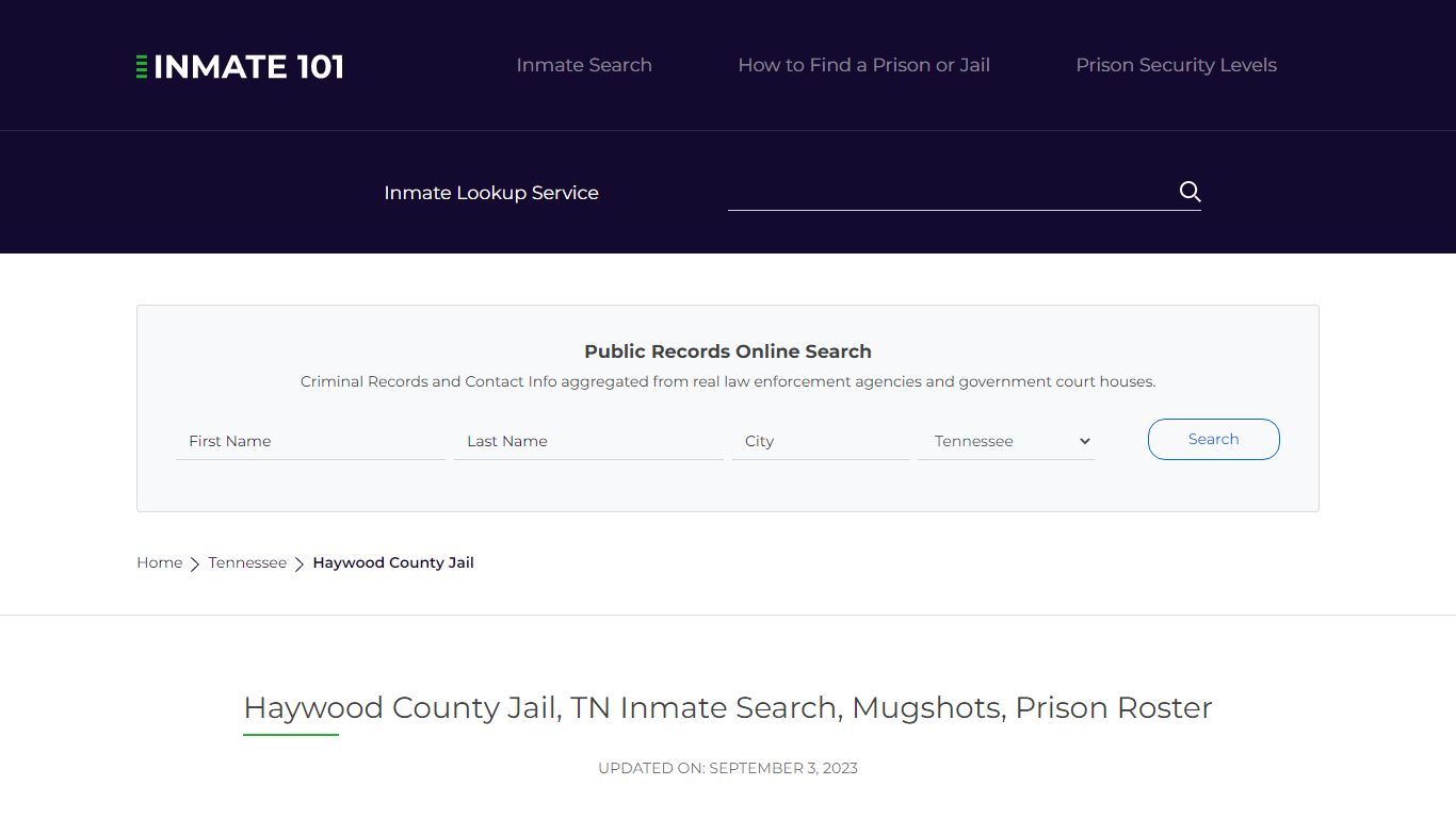 Haywood County Jail, TN Inmate Search, Mugshots, Prison Roster